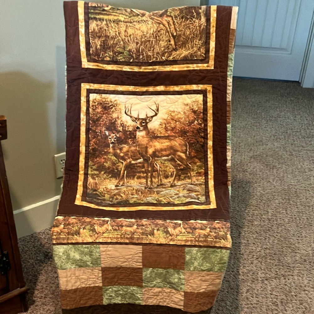 Deer Themed Patchwork handmade Quilt